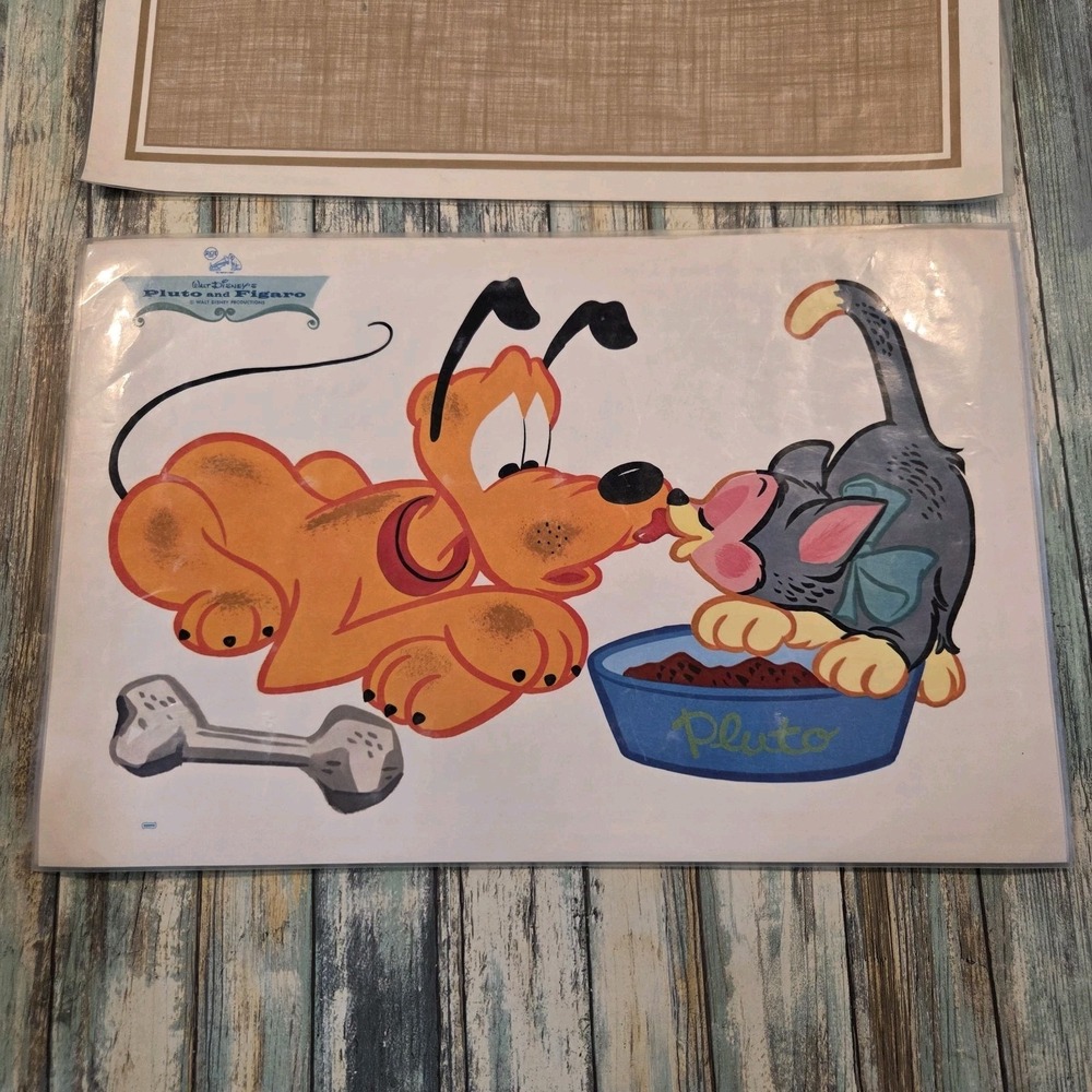 Set Of 4 Vintage Plastic Reversible Mickey Mouse And Friends Placemats - Picture 3 of 12